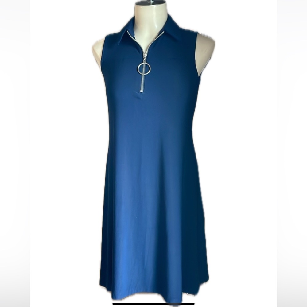 MSK Petite Summer Dress with Silver Zipper accent